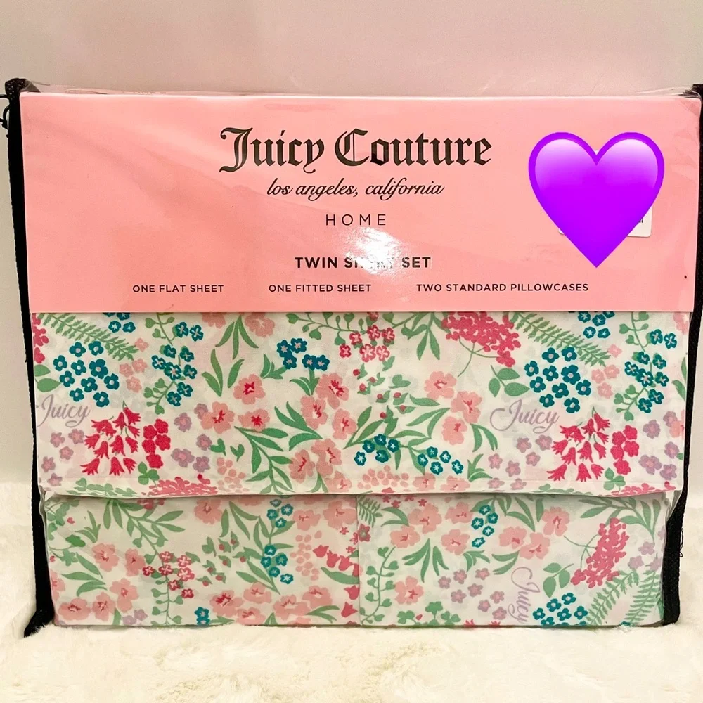 Juicy Couture‎ Signature Floral TWIN SHEET SET New